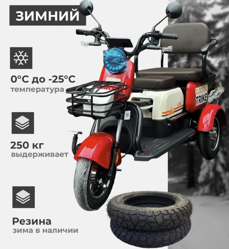 Электротрицикл ElectroTrike Бумеранг Pro Красный Электротрицикл ElectroTrike Бумеранг Pro Красный